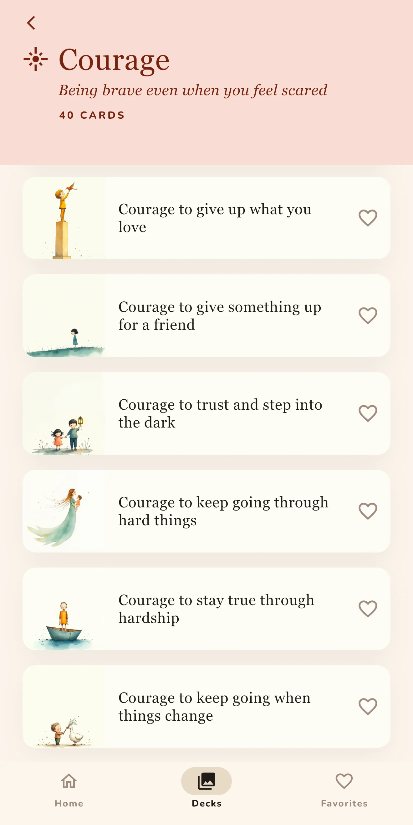 Courage deck at a glance